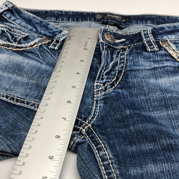 VINTAGE SILVER AIKO LOW STRAIGHT JEANS 30x34 🦋 - Picture 8 of 11